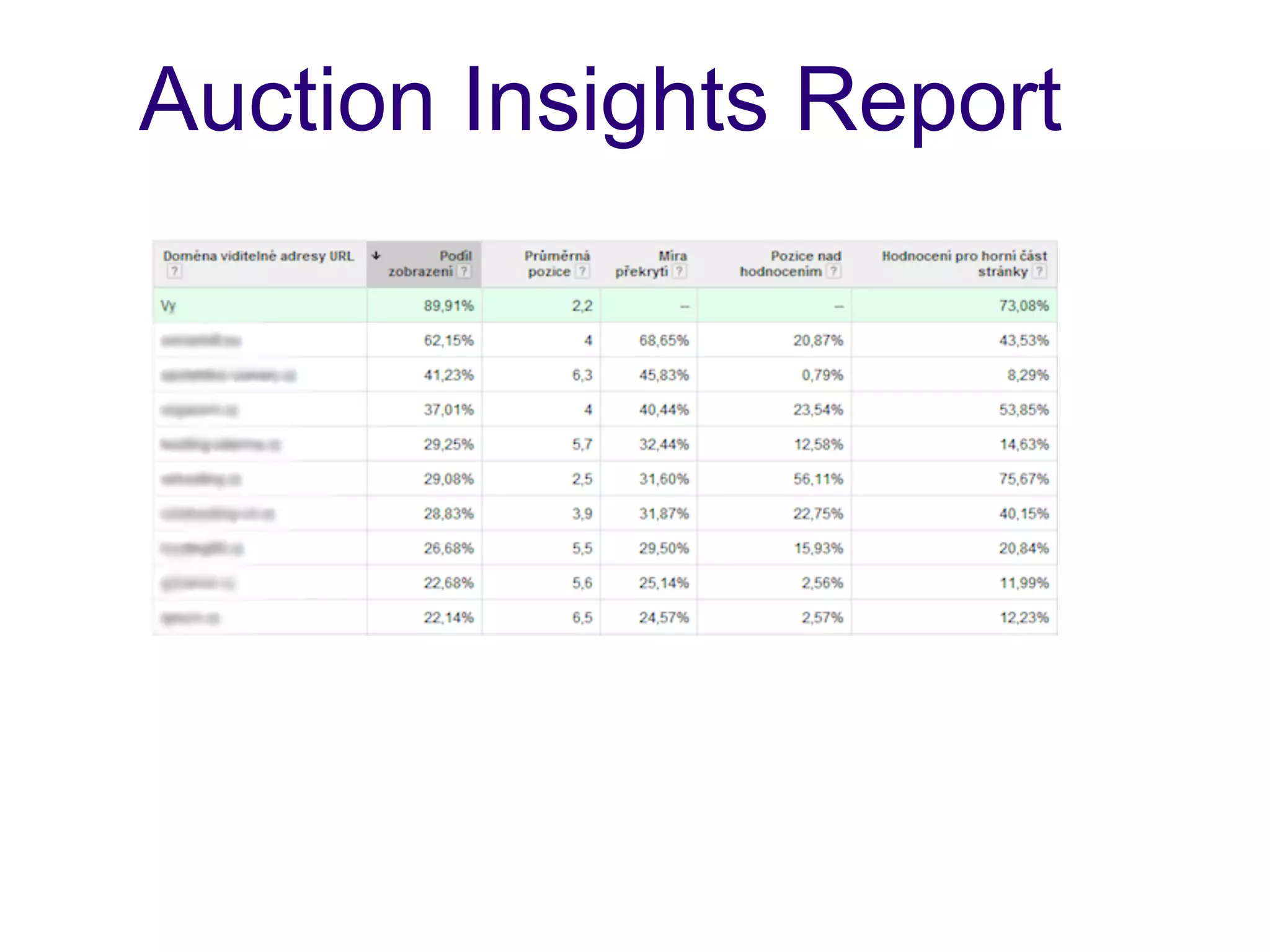 Auction Insights Report
 