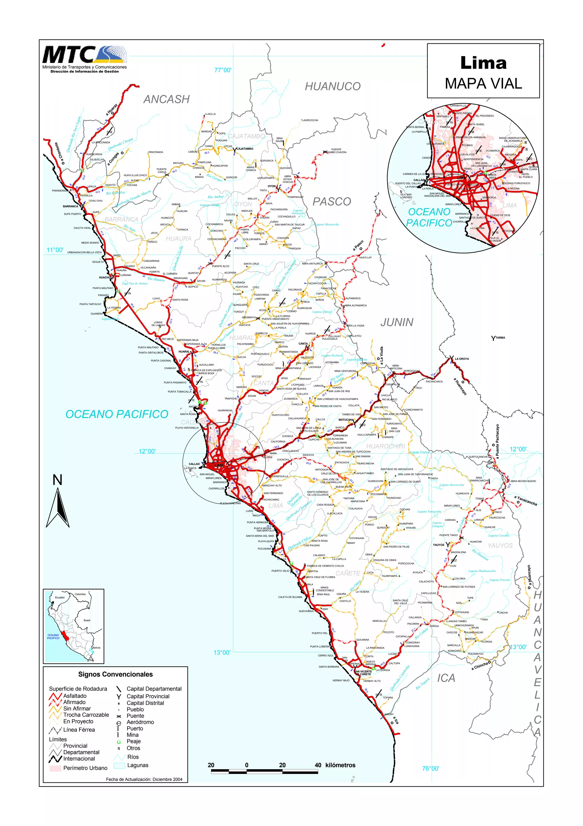Mapa vial del departamento de Lima PDF