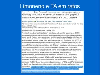Limoneno e TA em ratos
 