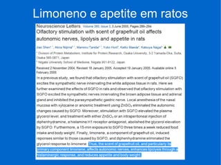 Limoneno e apetite em ratos
 