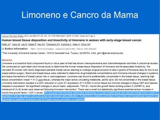 Limoneno e Cancro da Mama
 