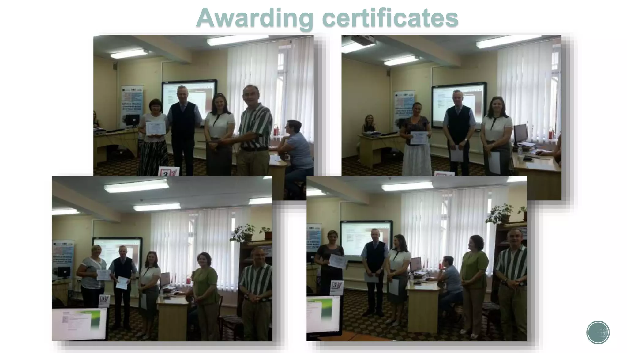 Awarding certificates
 