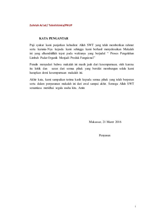 Pengolahan Limbah Padat Organik Menjadi Produk Fungsional