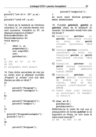 Limbajul c c pentru incepatori | PDF