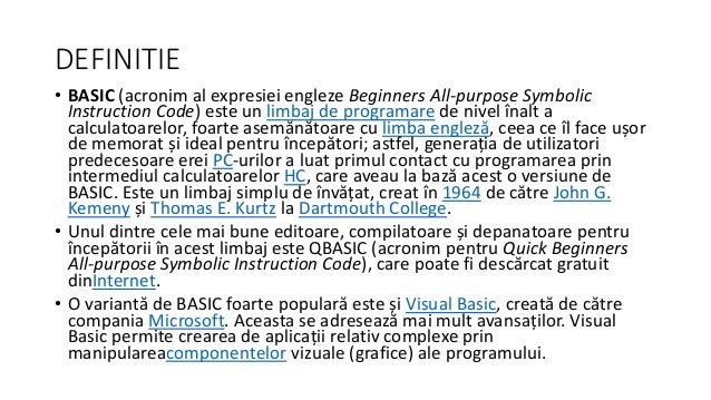 Limbajul de programare BASIC
