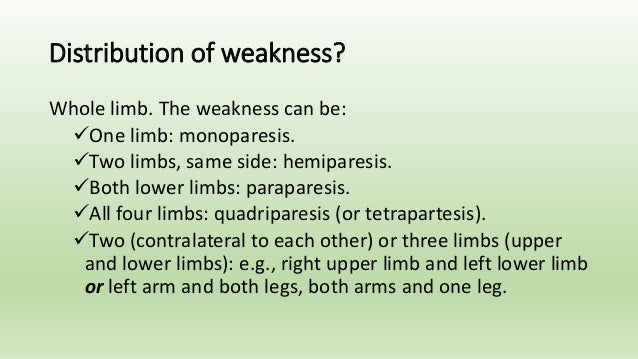 Limb Weakness Part I