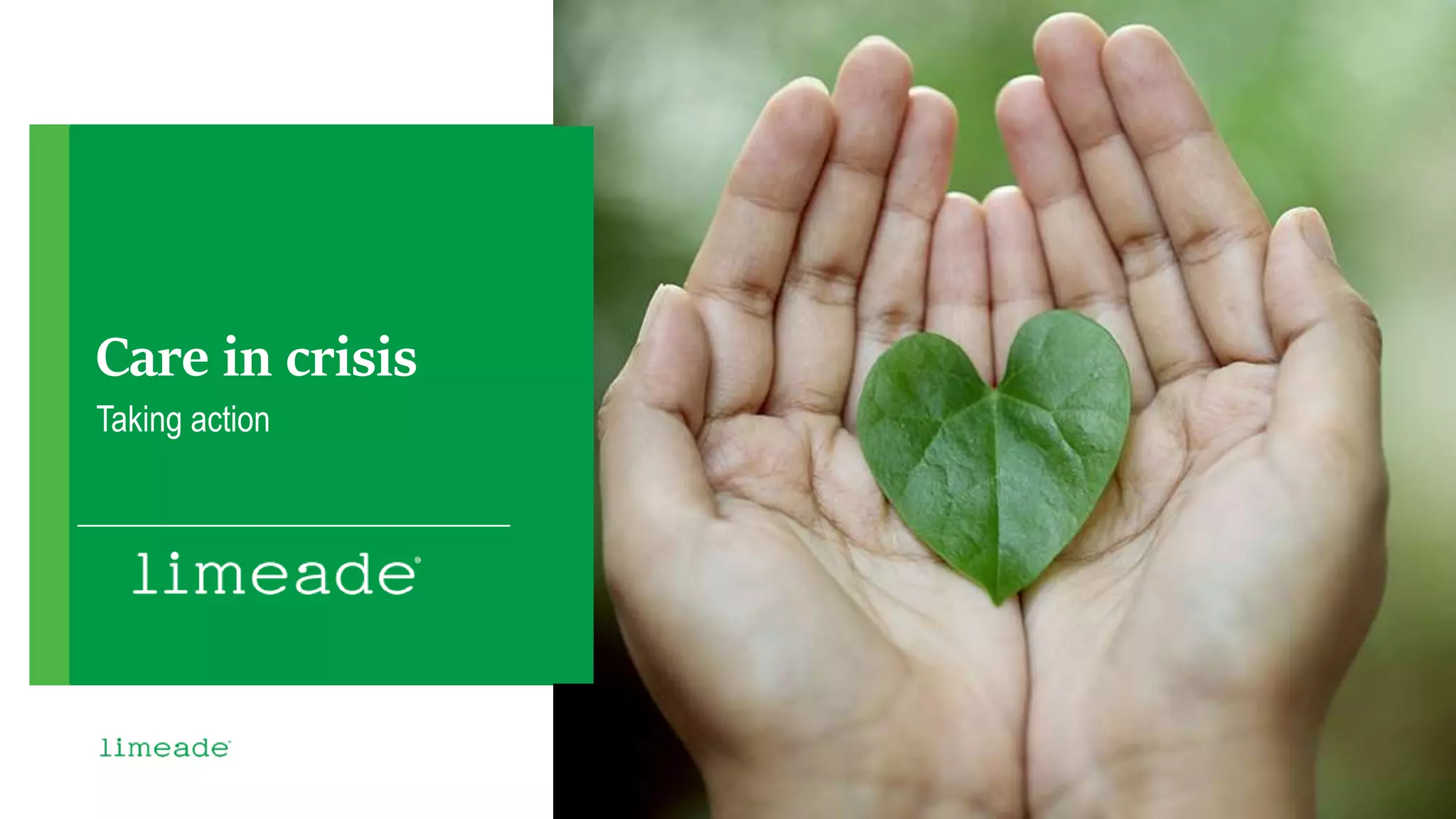 Care in crisis
Taking action
 