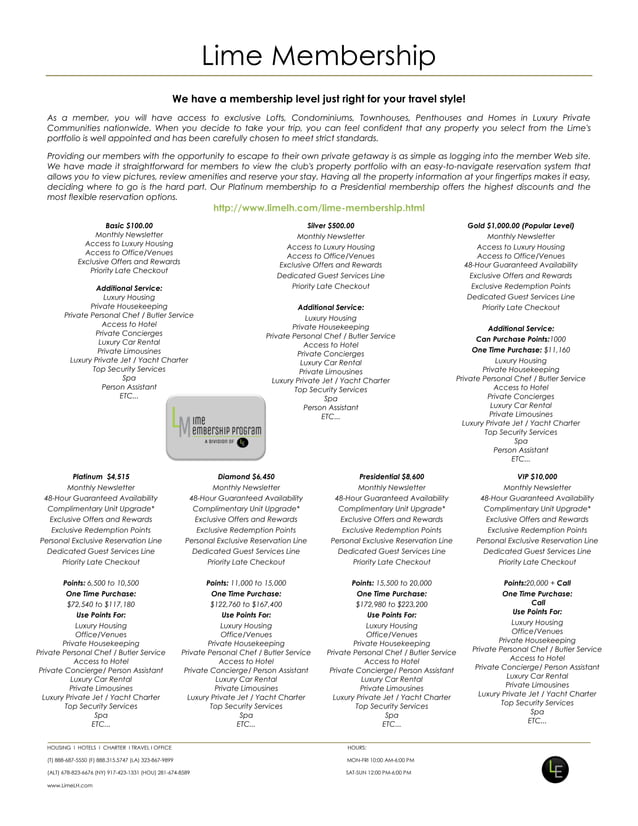 Lime Membership Program PDF