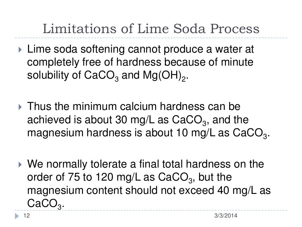Lime Soda Process Softening Of Water