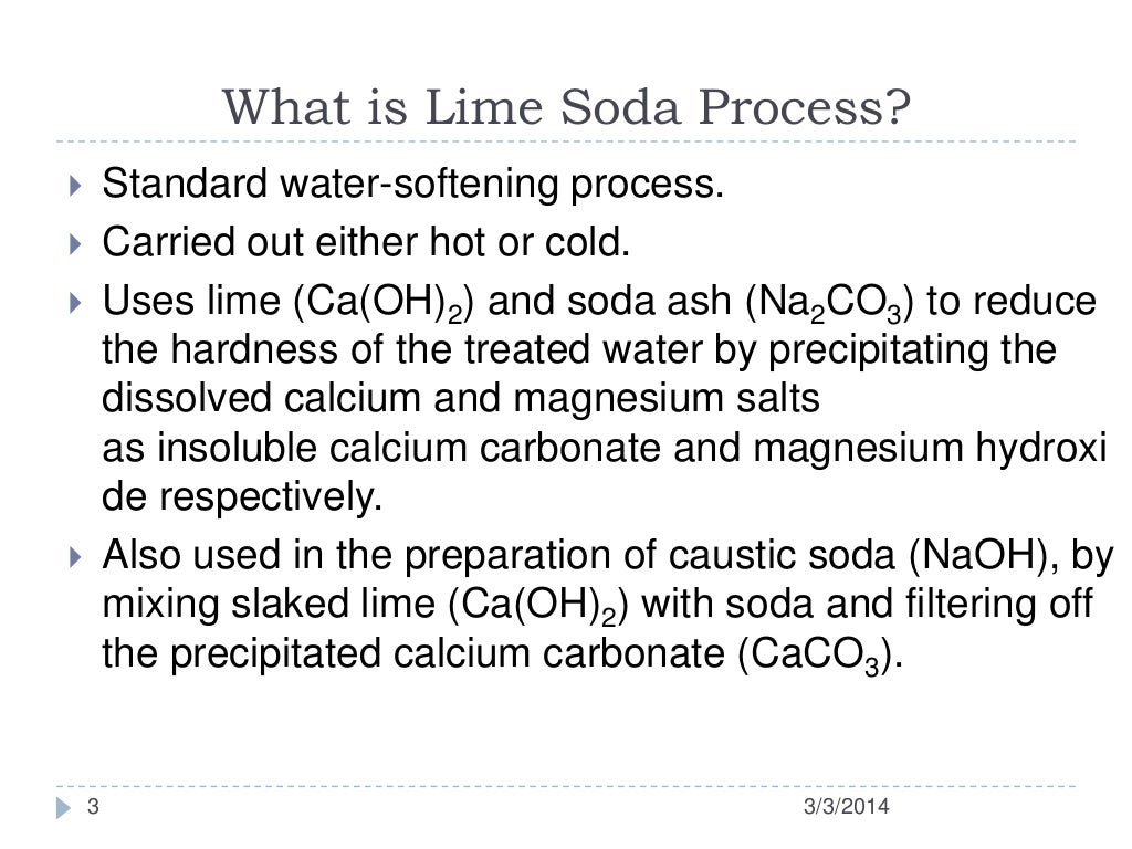 Lime Soda Process Softening Of Water