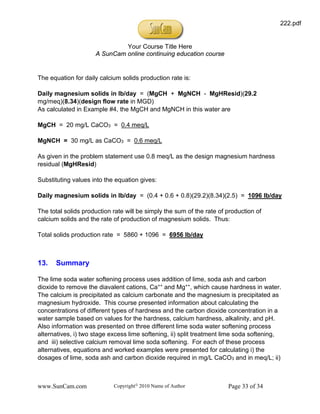 Lime soda process and type of hardness ie temporary and permanent | PDF