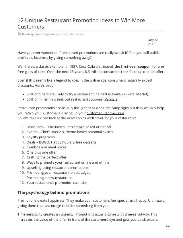 12 Unique Restaurant Promotion Ideas to Win More Customers