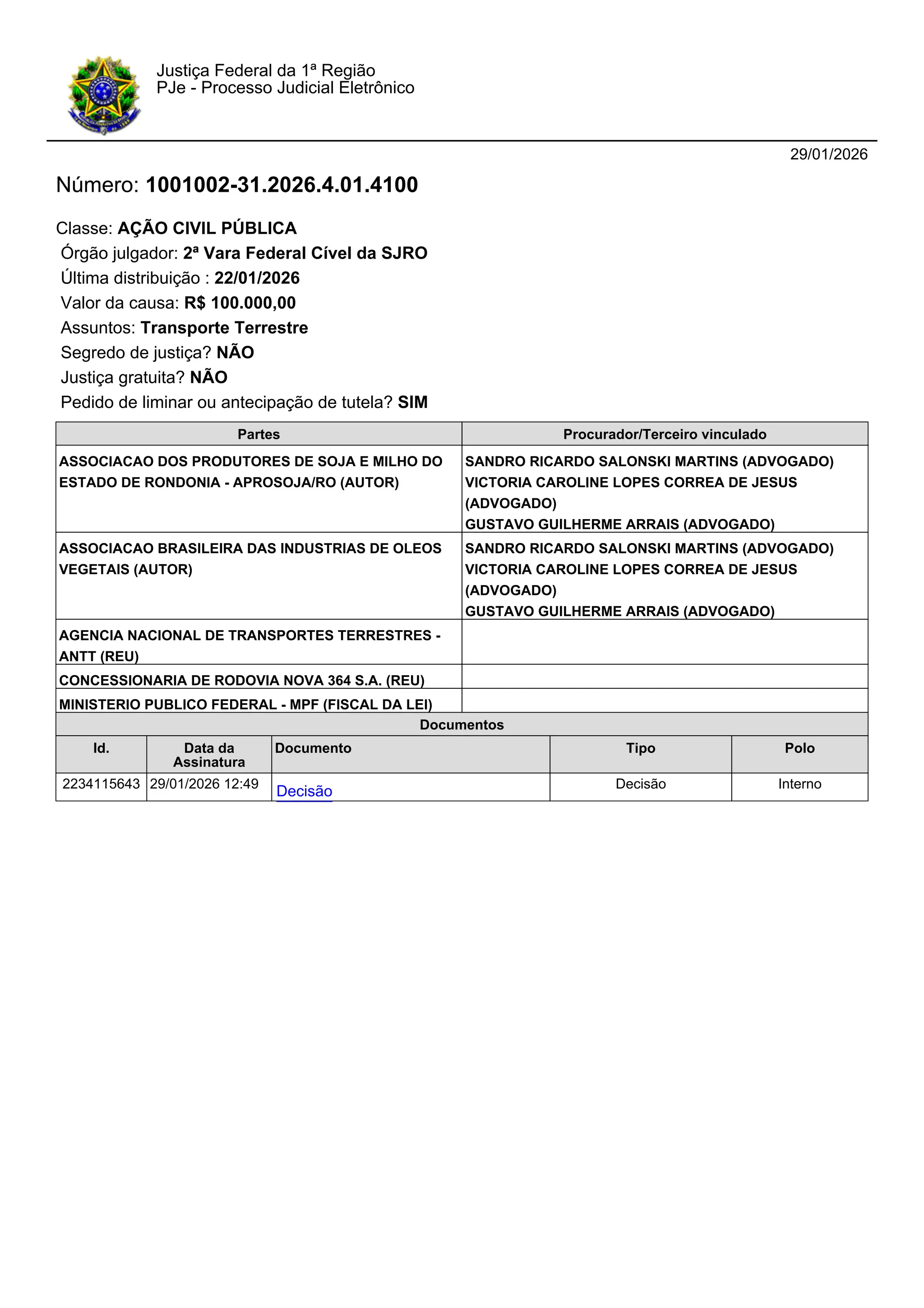 suspensão a cobrança de pedagio