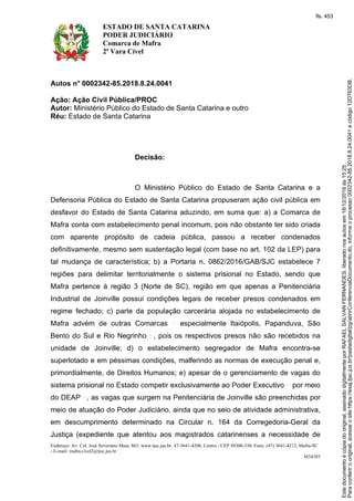 Liminar acp cadeia mafra