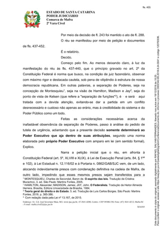 Liminar acp cadeia mafra