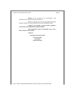 Liminar caruari cancelamento das inscrições