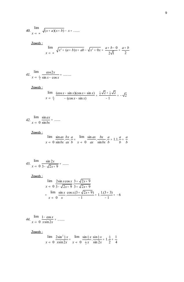 Limit Fungsi Soal Jawab1