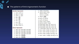 ● The patterns of limit trigonometric function
 