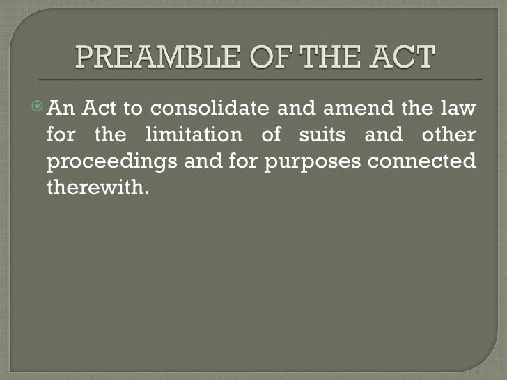 Limitation act