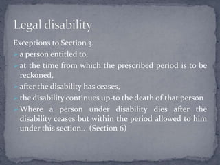 Limitation act,1963 | PPT