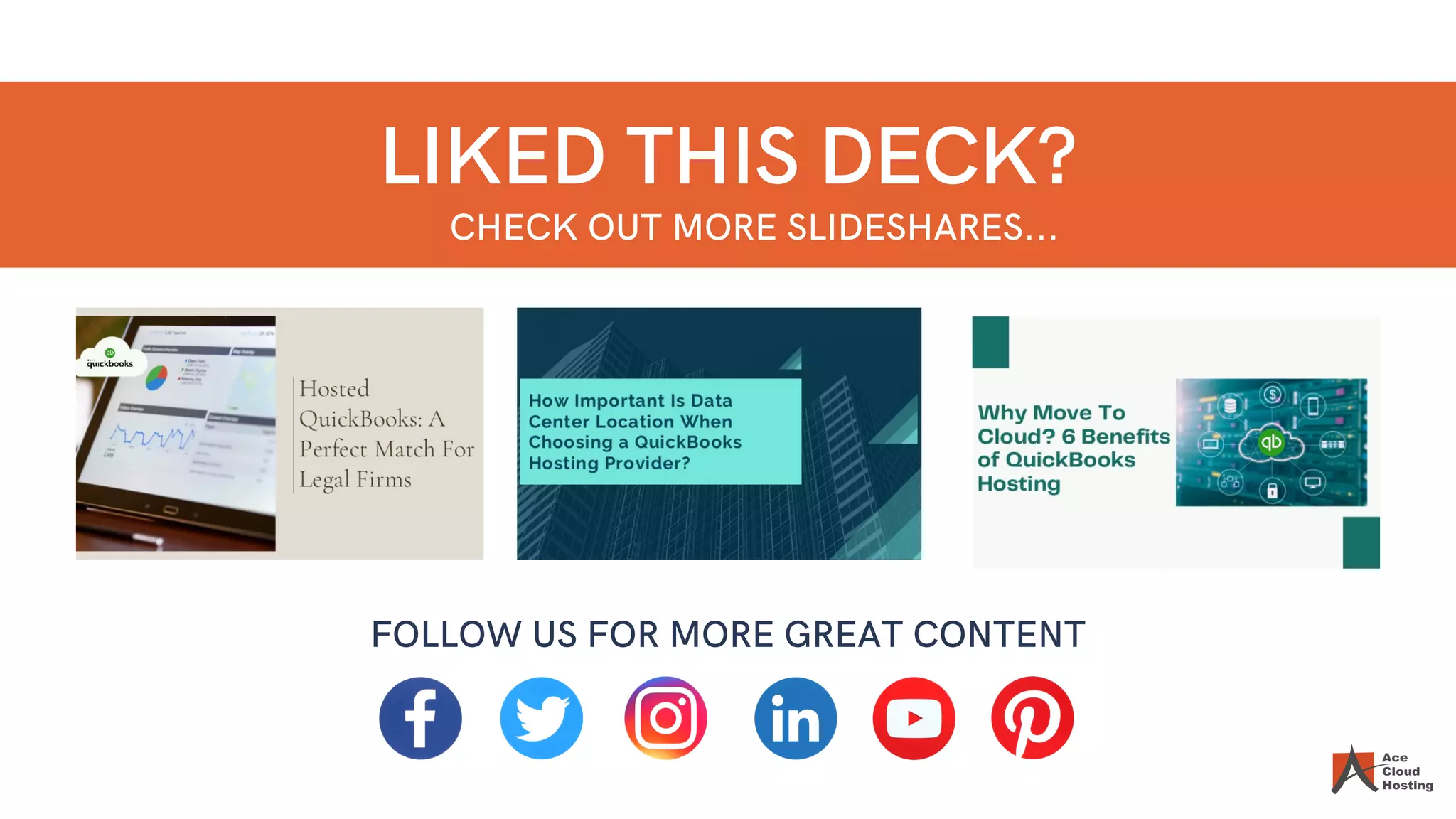 LIKED THIS DECK?
CHECK OUT MORE SLIDESHARES...
FOLLOW US FOR MORE GREAT CONTENT
 