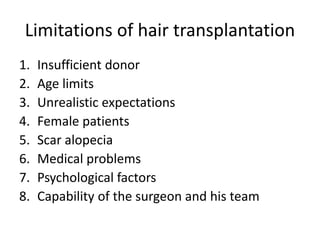 Limitations of Hair Transplant