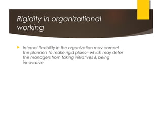 Limitations of managerial planning and decision planning | PPT