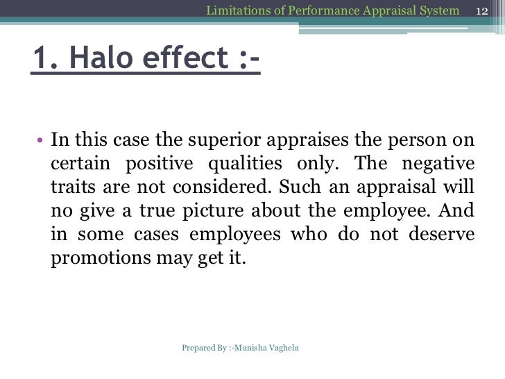 Limitations of performance appraisal system