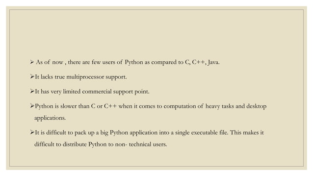Limitations of python | PPT