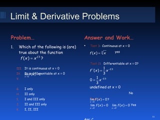 Limit & Derivative Problems by ANURAG TYAGI CLASSES (ATC) | PPT