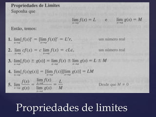 Propriedades de limites
 