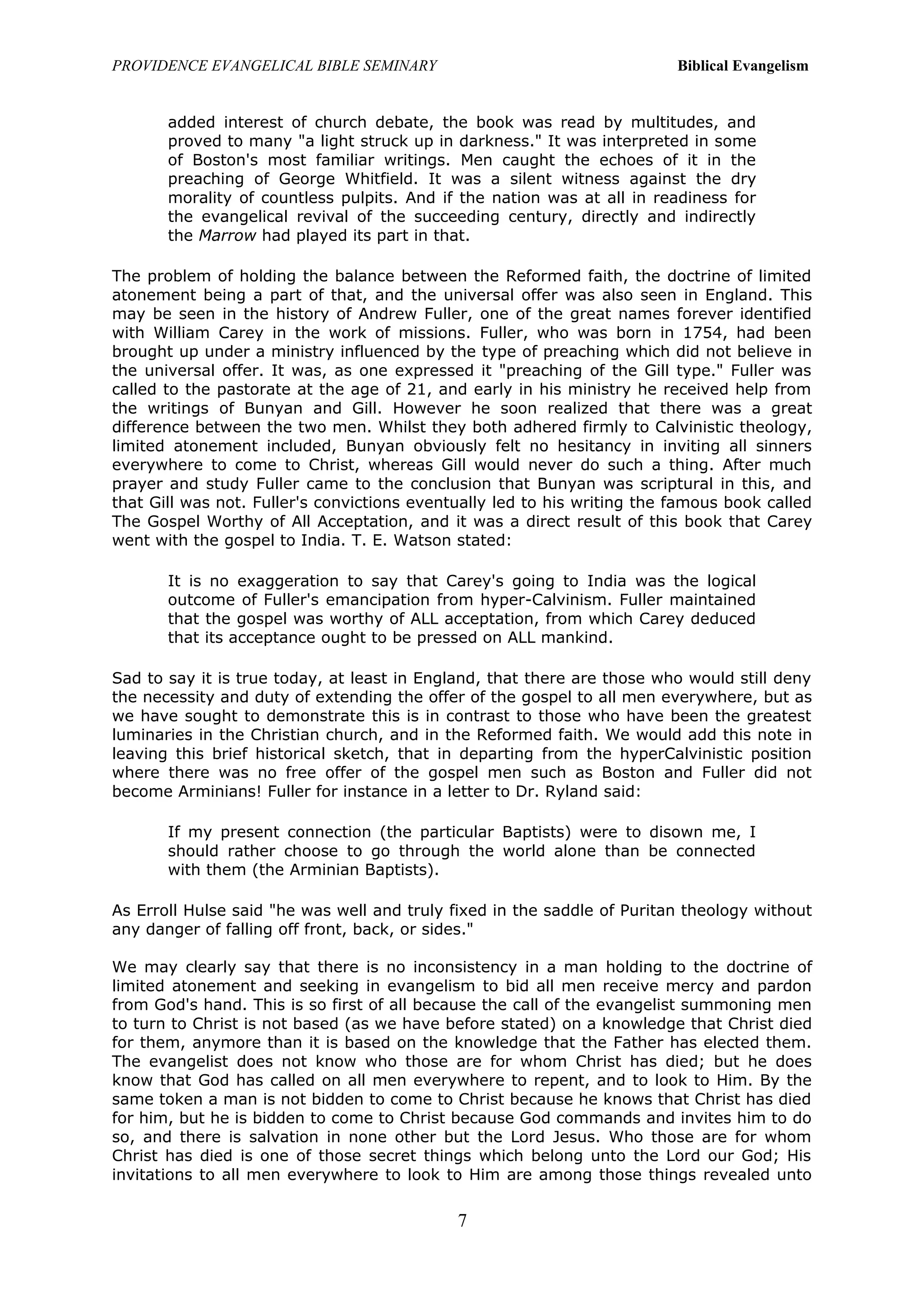 Limited Atonement - Evangelism | DOC