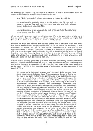 Limited Atonement - Evangelism | DOC