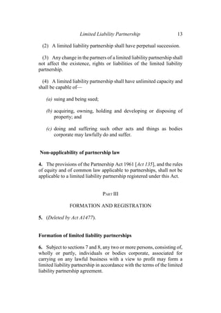 Limited Liability Partnership Act 2012 | PDF