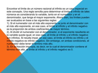 Limite infinito y limite al infinito | PPTX