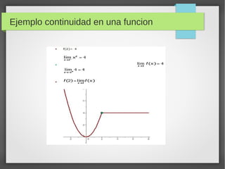 Ejemplo continuidad en una funcion
 