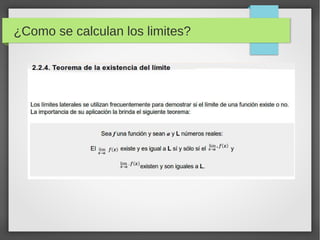 ¿Como se calculan los limites?
 