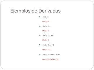 Ejemplos de Derivadas
 