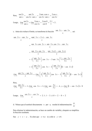 Limites, ejercicios | PDF
