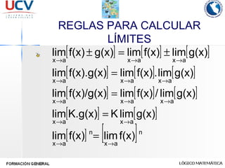 REGLAS PARA CALCULAR LÍMITES 
