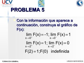 PROBLEMA 5 Con la información que aparece a continuación, construya el gráfico de F(x): 