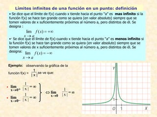 Límite infinito en un punto: definición formal

Ejemplo: En la medida en que x se acerca o 0, con valores positivos ¿a qui...