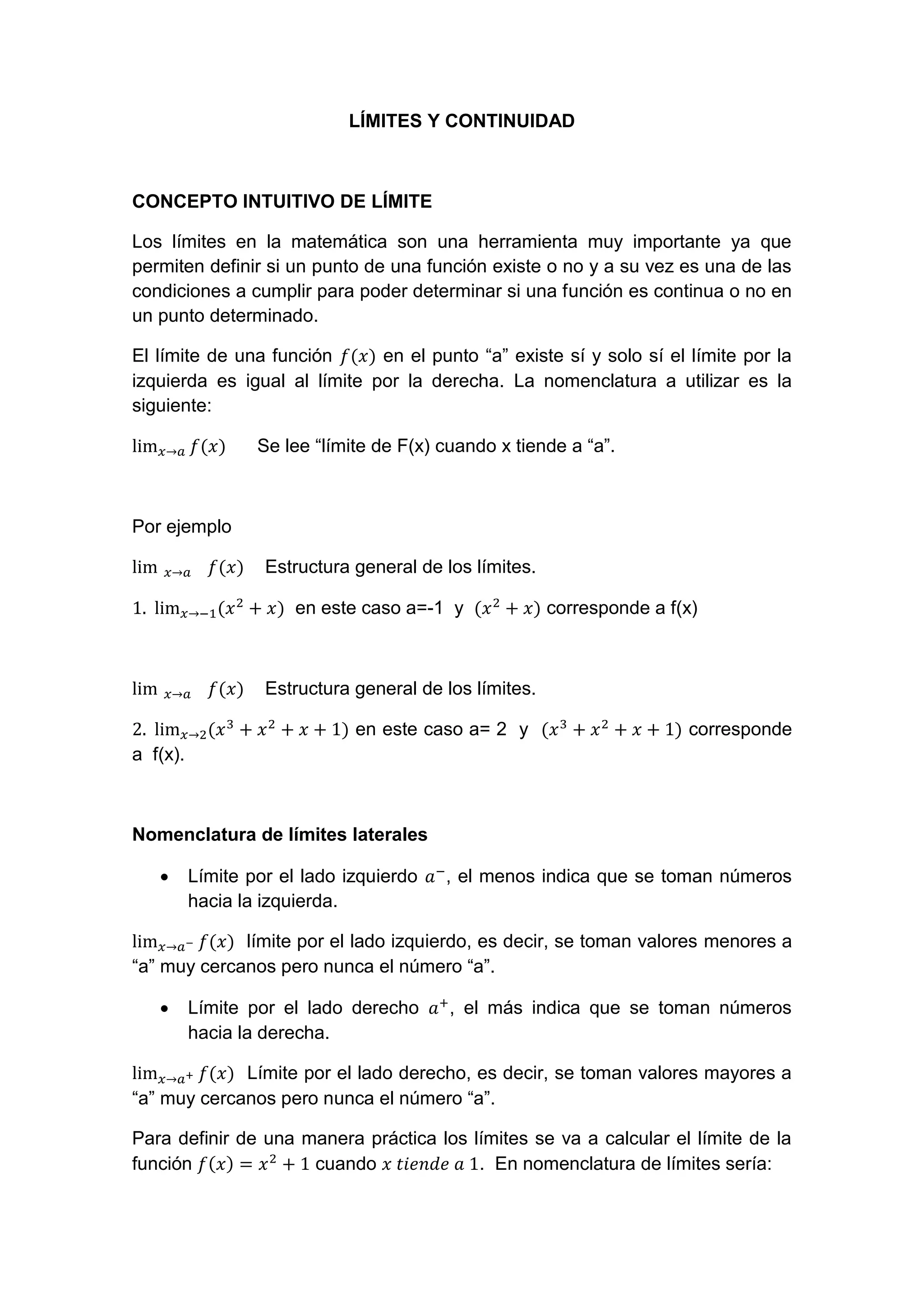 Limites y continuidad | PDF