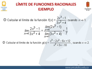 LÍMITE DE FUNCIONES RACIONALES
EJEMPLO
14
 
