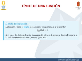 LÍMITE DE UNA FUNCIÓN
2
 