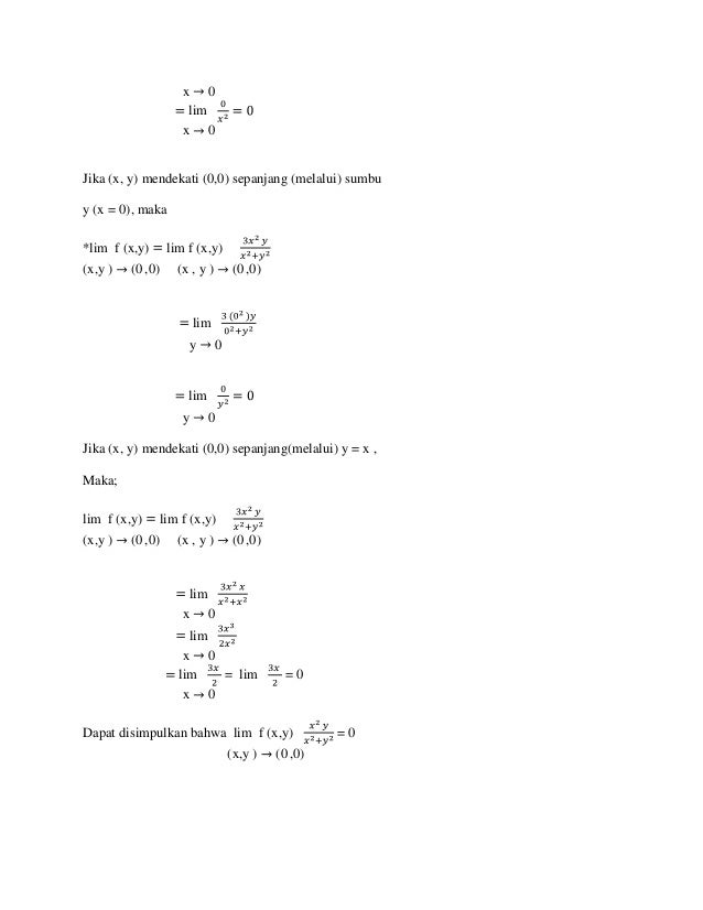 Limit Fungsi Dua Peubah