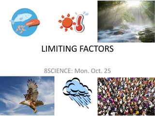 LIMITING FACTORS
8SCIENCE: Mon. Oct. 25
 