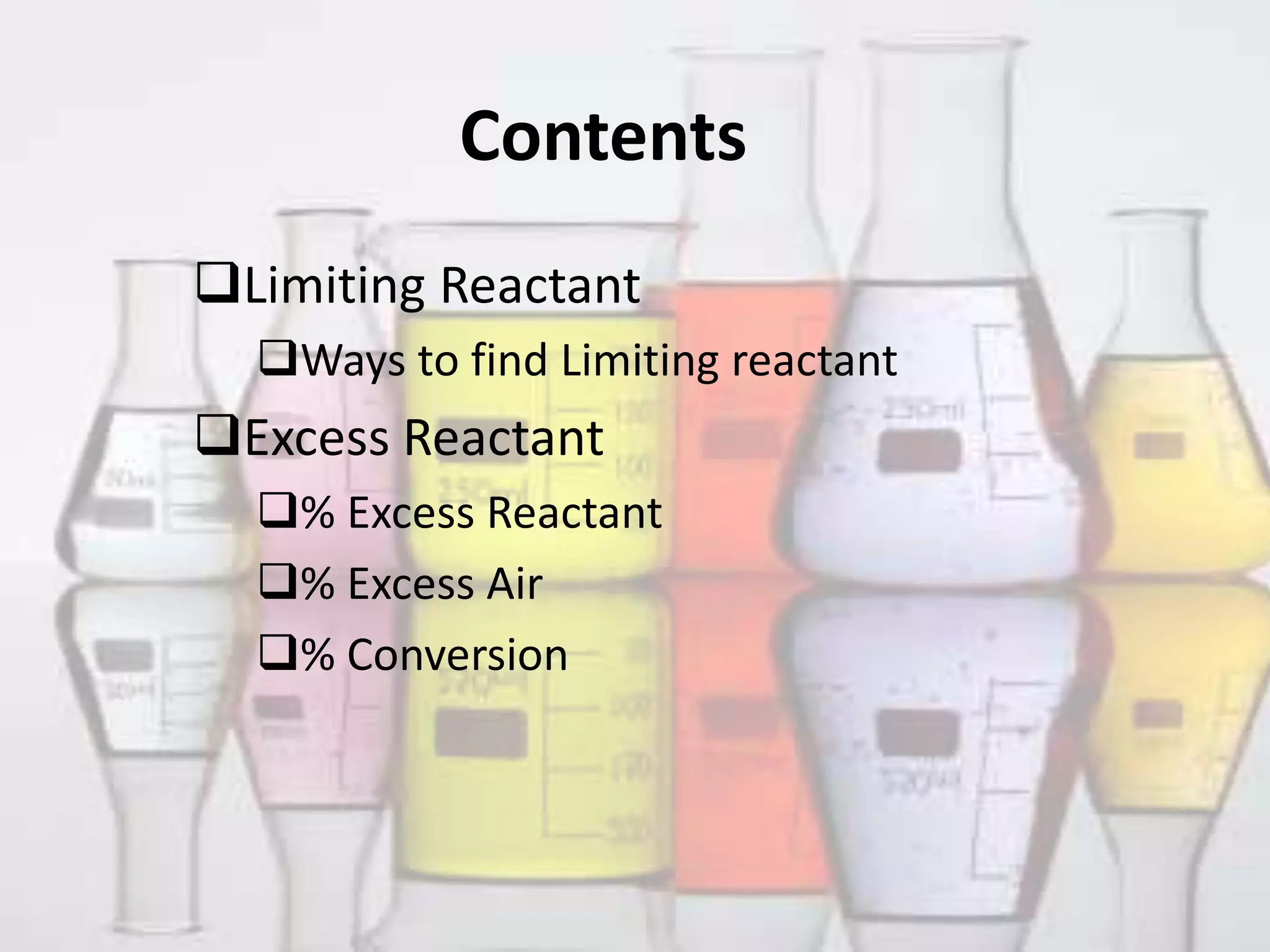 Limiting reactant and excess reactant | PPTX | Chemistry | Science