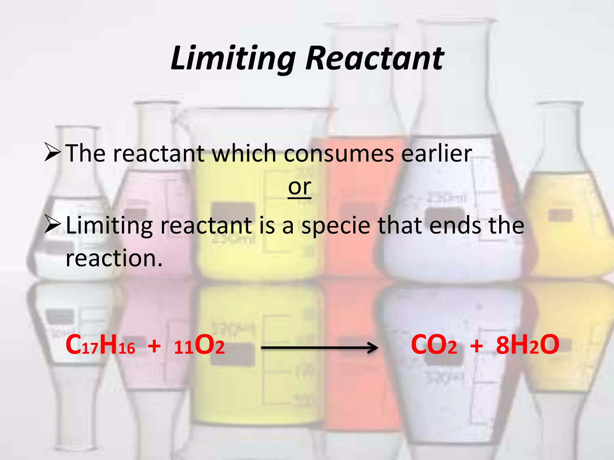 Limiting reactant and excess reactant | PPTX | Chemistry | Science
