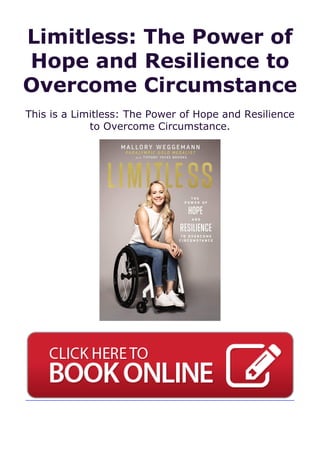 Limitless: The Power of
Hope and Resilience to
Overcome Circumstance
This is a Limitless: The Power of Hope and Resilience
to Overcome Circumstance.
 